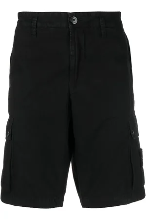 Stone Island Shorts, Herre, Sort, W32, Bomuld, Compass Patch Bermuda Shorts