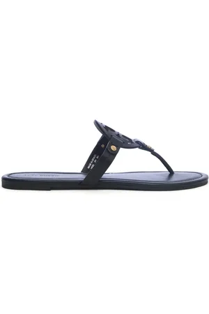 Tory Burch Sko, Dame, Sort, 35 1/2 EU, Læder, Sort lædersandal Elegant Chic Stil