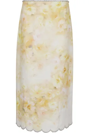 ZIMMERMANN Nederdel, Dame, Flerfarvet, S, Blomstret Midinederdel