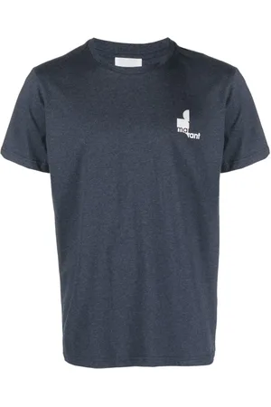 Isabel Marant Top, Herre, Blå, S, Bomuld, Logo Print T-shirt