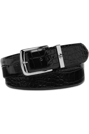 Philipp Plein Tilbehør, Herre, Sort, 95 CM, Læder, Bandel Læderbælte med Print
