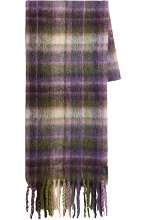 Woolrich Tilbehør, Dame, Lilla, ONE SIZE, Uld, Alpaca Checkered Scarf