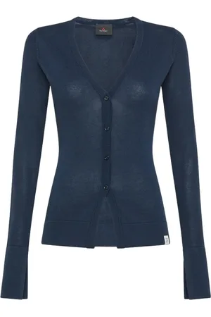 Peuterey Strik, Dame, Blå, XL, Uld, Langærmet cardigan