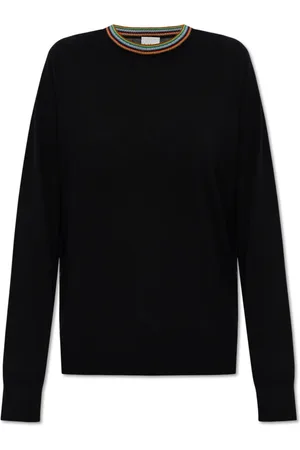 Paul Smith Strik, Dame, Sort, XS, Uld, Uldsweater med rund hals