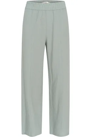 INWEAR Bukser, Dame, Grøn, 2XL, Uld, Wide Leg Bukser