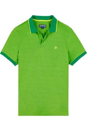 Vilebrequin Top, Herre, Grøn, XL, Bomuld, Solid polo shirt i bomuld med skiftende effekt til mænd