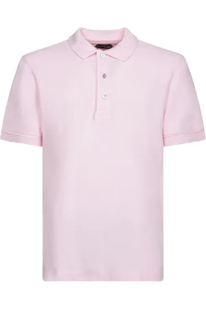 Tom Ford Top, Herre, Lyserød, 2XL, Bomuld, Ribbed Polo Shirt