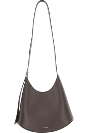 Jil Sander Taske, Dame, Brun, ONE SIZE, Uld, Buet Læder Skuldertaske Mørkebrun