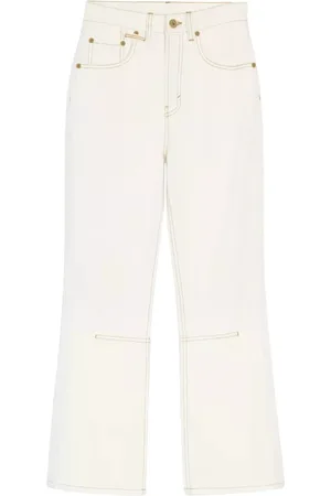 Jacquemus Jeans, Dame, Hvid, W28, Bomuld, Fløde Flare Jeans Høj Talje