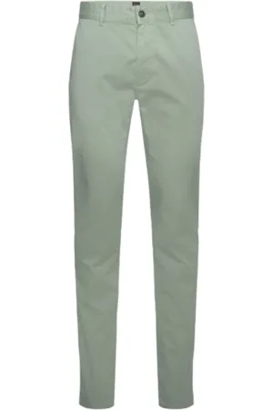 HUGO BOSS Bukser, Herre, Grøn, W40 L32, Bomuld, Slim Chino Bukser