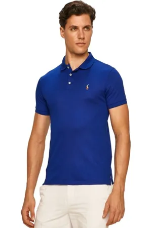 Ralph Lauren Top, Herre, Blå, 2XL, Bomuld, Slim Fit Kortærmet Polo