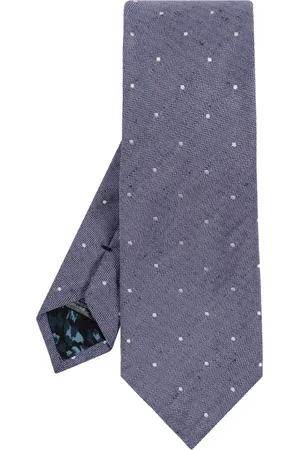 Paul Smith Tilbehør, Herre, Blå, ONE SIZE, Linned, Polka dot mønstret slips