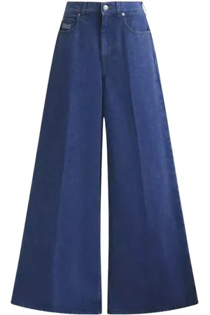 Marni Jeans, Dame, Blå, XS, Bomuld, Brede Blå Jeans Lav Talje