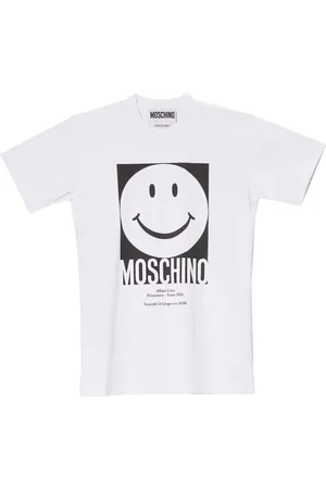 Moschino Top, Dame, Hvid, M, Bomuld, Smiley® Grafisk Print Bomuld T-shirt