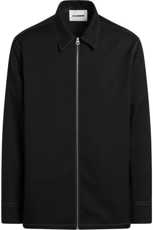 Jil Sander Jakke, Herre, Sort, XL, Polyester, Zip-Up Skjorte