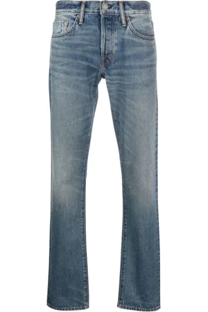 Tom Ford Jeans, Herre, Blå, W33, Bomuld, Blå Straight Jeans