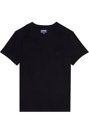 Vilebrequin Top, Herre, Sort, M, Ensfarvet unisex T-shirt i frotté