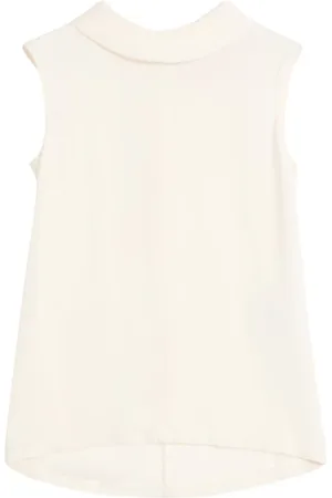 VALENTINO GARAVANI Top, Dame, Hvid, S, Hvid Silk Ærmeløs Top