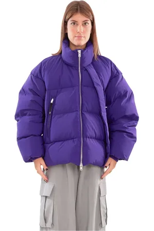Y-3 Jakke, Dame, Lilla, M, Uld, Oversize Down Puffer Jakke