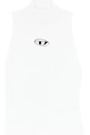 Diesel Top, Dame, Hvid, M, Smart Strikbluse til Kvinder