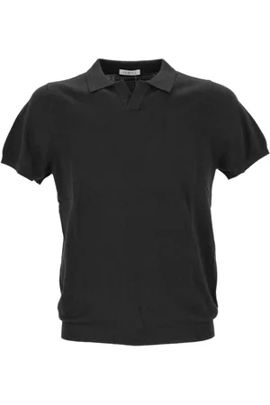 PEOPLE OF SHIBUYA Top, Herre, Sort, M, Bomuld, Sort bomulds-cashmere poloshirt