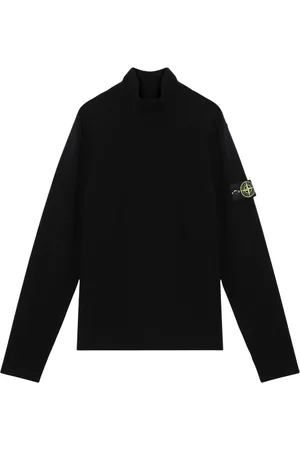 Stone Island Strik, Herre, Sort, S, Uld, Turtleneck Sweater