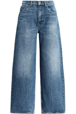 Ralph Lauren Jeans, Dame, Blå, W29, Bomuld, Afslappet pasform Brede ben Jeans