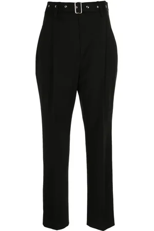 Proenza Schouler Bukser, Dame, Sort, L, Bomuld, Cropped Suiting Carrot Leg Bukser