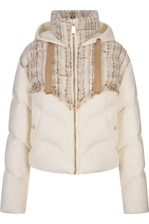 Khrisjoy Jakke, Dame, Hvid, XS, Uld, Hug Knit Short Down Jacket