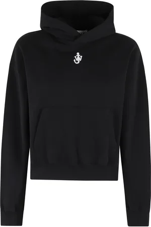 J.W.Anderson Sweathshirts & Hoodies, Dame, Sort, XS, Bomuld, Broderet Cropped Top