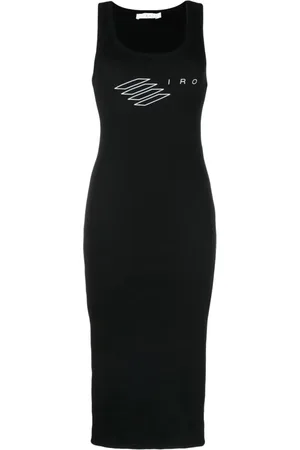 IRO Kjole, Dame, Sort, L, Bomuld, Casual Sort Midi Kjole