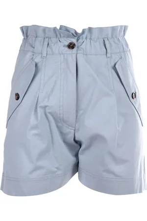 Kenzo Shorts, Dame, Blå, S, High Waist Broderede Shorts