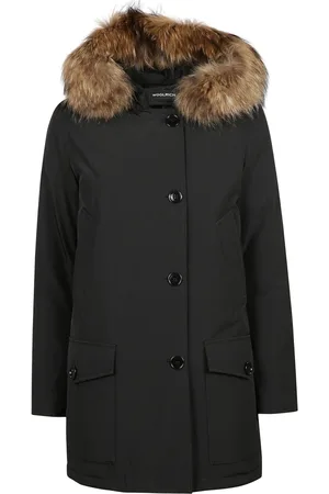 Woolrich Frakke, Dame, Sort, XS, Uld, Aftagelig pelsparka til arktisk vejr