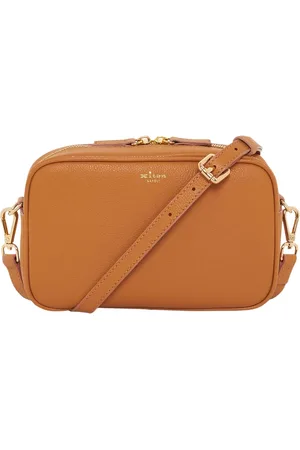 Kiton Taske, Dame, Brun, ONE SIZE, Uld, Camel Calfskin Cross-Body Mini Taske