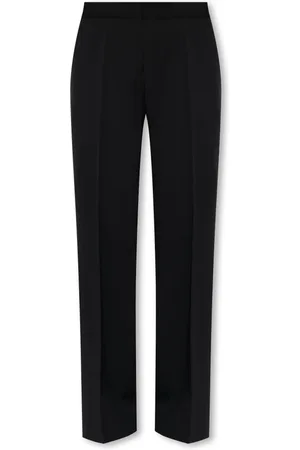 Jil Sander Bukser, Dame, Sort, M, Uld, Uldne Bukser med Læg foran