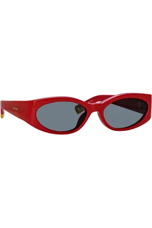 Jacquemus Tilbehør, unisex, Rød, 55 MM, Ovale solbriller