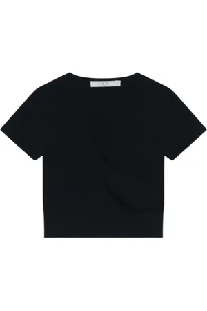 IRO Strik, Dame, Sort, XS, V-udskåret Cropped Sweater