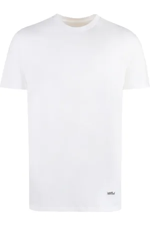 Jil Sander Top, Herre, Hvid, M, Bomuld, Ribstrikket bomulds T-shirt