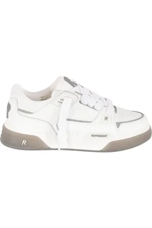 Represent Sko, Herre, Hvid, 40 EU, Læder, Læder Sneakers med Logo Detaljer