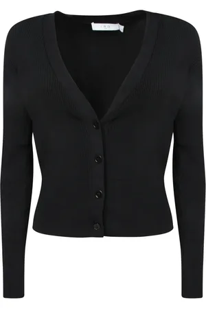 IRO Strik, Dame, Sort, M, Uld, Sort V-udskæring Cardigan Kvinders Sweater