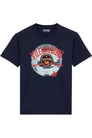 Vilebrequin Top, Herre, Blå, L, Bomuld, Disco Ball T-shirt lavet af bomuld til mænd