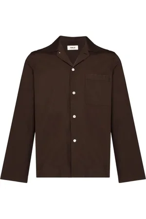Tekla Skjorte, Herre, Brun, S, Bomuld, Brun Bomuld Pyjamas