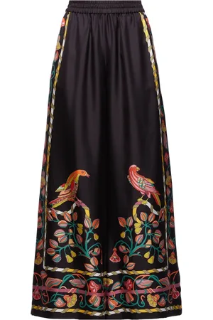 La DoubleJ Bukser, Dame, Sort, XL, Flared Silk Palazzo Bukser