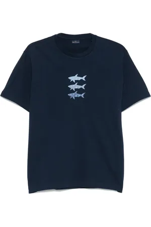 Paul & Shark Top, Herre, Blå, 2XL, Bomuld, Bomulds T-shirt i Klassisk Stil