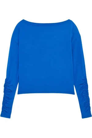 Patrizia Pepe Top, Dame, Blå, XS, Uld, Jersey T-shirt