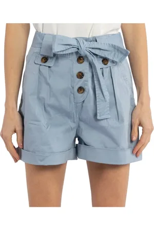 Woolrich Shorts, Dame, Blå, W25, Bomuld, Shorts med bindebånd i taljen og opsmøg