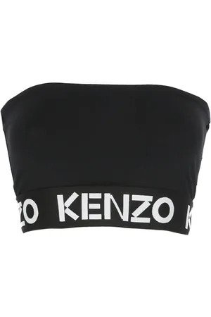 Kenzo Top, Dame, Sort, XL, Cropped Top med Logo Detalje