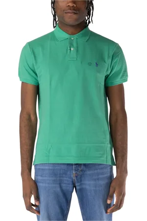 Ralph Lauren Top, Herre, Grøn, M, Bomuld, Kortærmet poloshirt med broderet logo