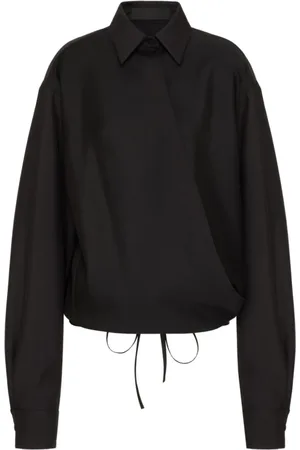VALENTINO GARAVANI Bluser & Skjorter, Dame, Sort, XS, Techno Light Wool Shirt