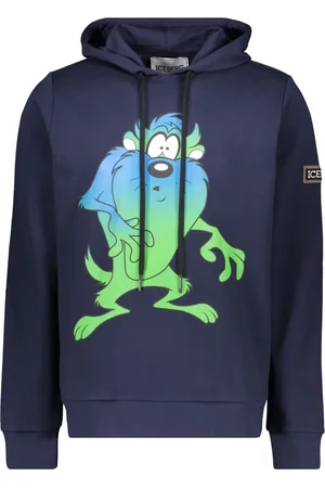 Iceberg Sweathshirts & Hoodies, Herre, Blå, XL, Bomuld, Maxi Print Hoodie